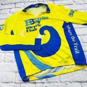 Bonita Bay Bicycle Club Mens Cycling Shirt Bikewear Yellow Blue 4XL Long Sleeve